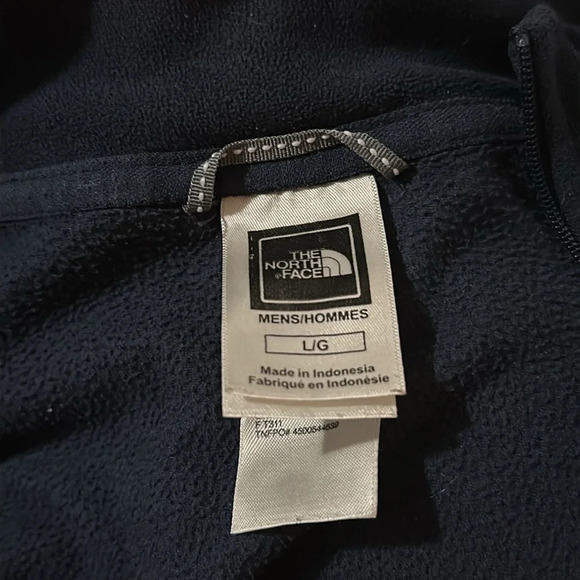 mens blue fleece The North Face 1/4 zip up pullover size large - Picture 4 of 4